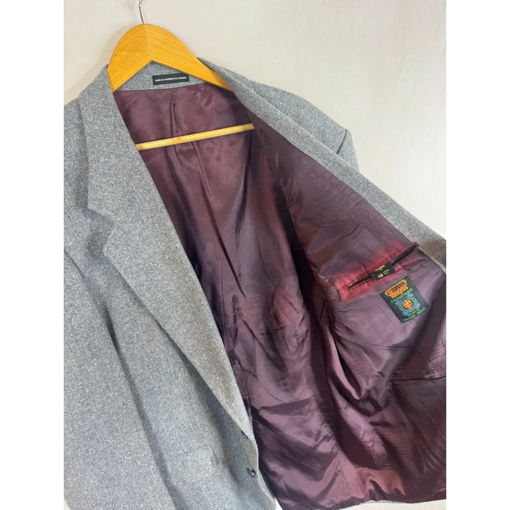 Magee Donegal Tweed Blazer Grey Wool Sport Coat 48LTall